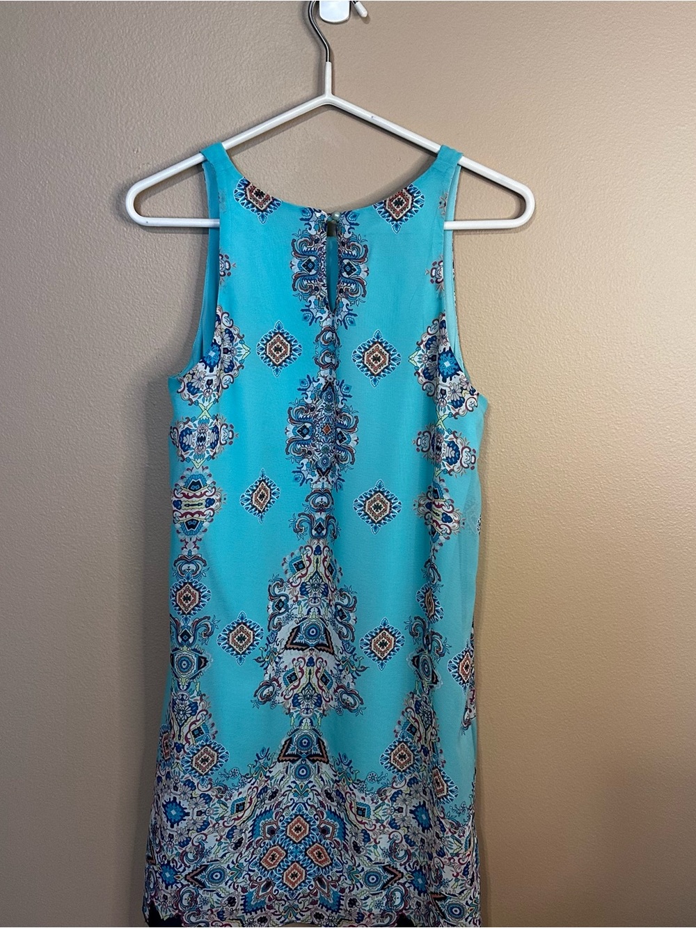by & by Aqua Tile-Print Sleeveless Shift Dress - Picture 5 of 9